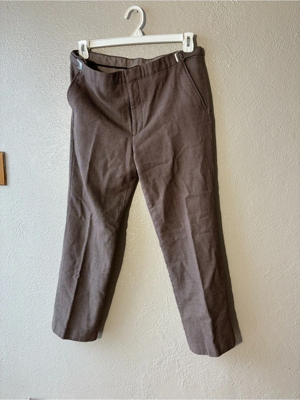 J. Crew Tailored Brown Dress Pants with Side Adjuster